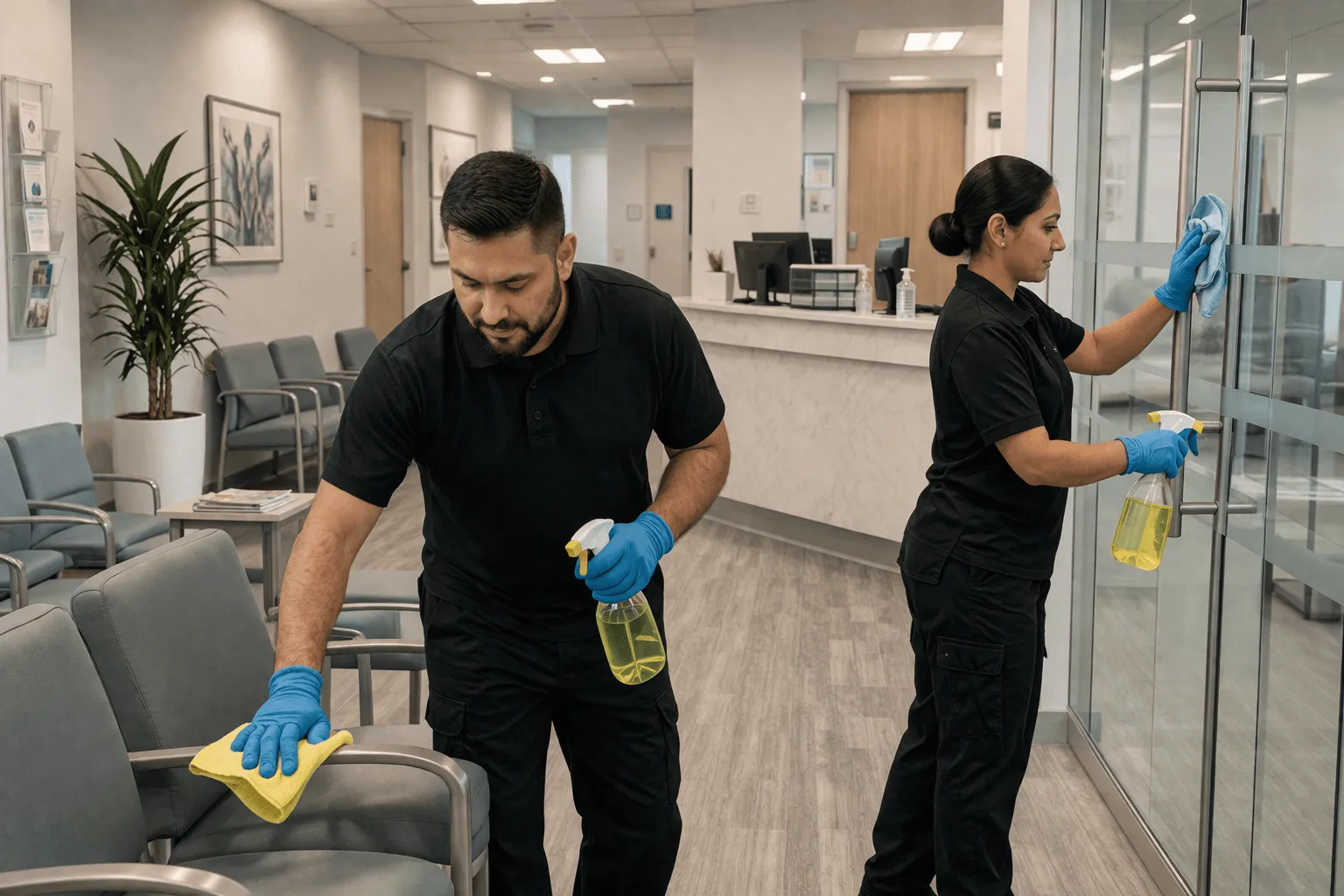 Specialized cleaning for medical and healthcare environments with a strong focus on sanitation, hygiene, and high-touch surface care. We help maintain a clean, safe space that supports your standards and daily operations.