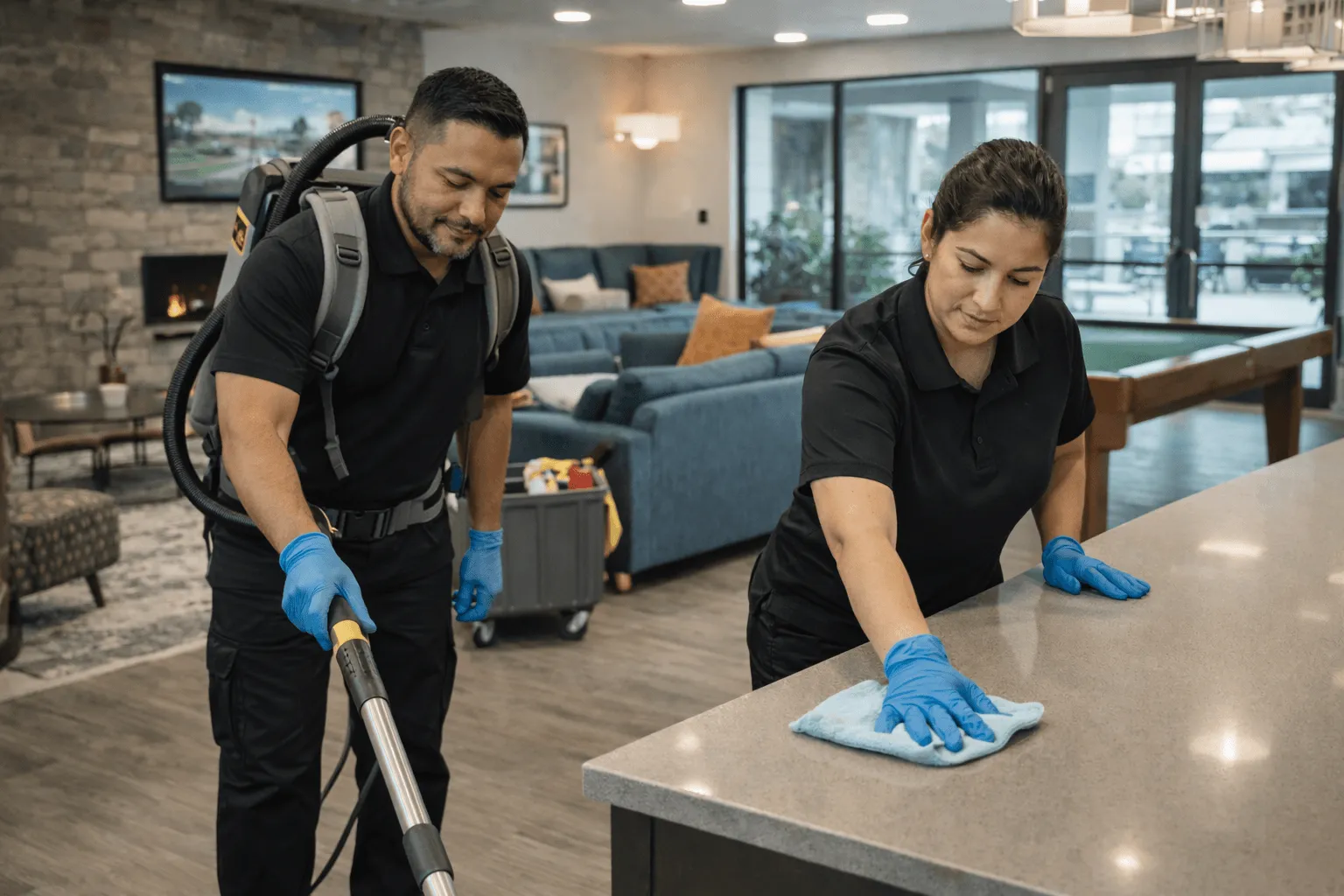 Reliable cleaning for managed properties, including common areas, shared spaces, and tenant-facing environments. We help keep your property clean, polished, and welcoming for tenants and visitors with consistent attention every day.
